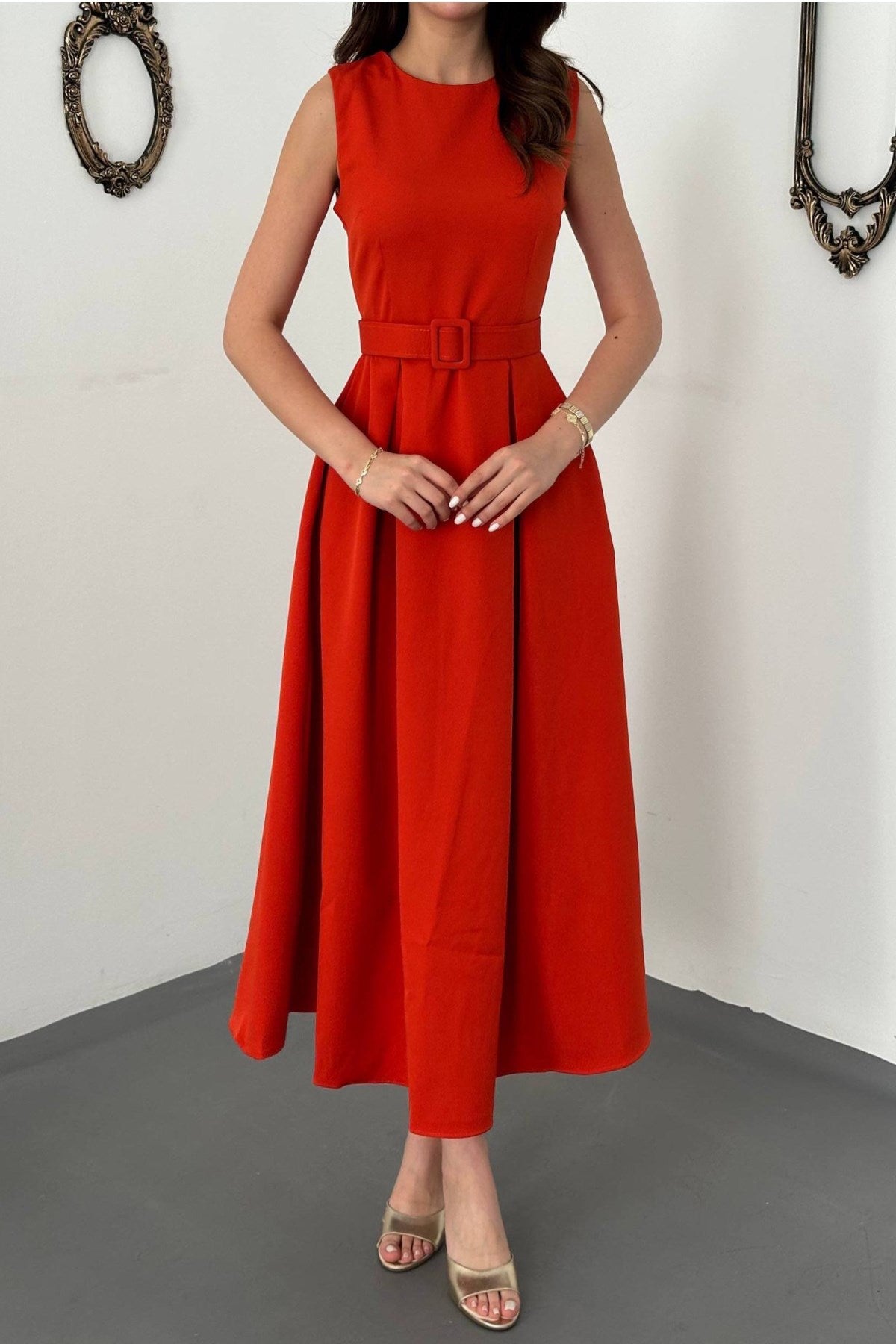 CORAL Halter Yaka Kloş Elbise