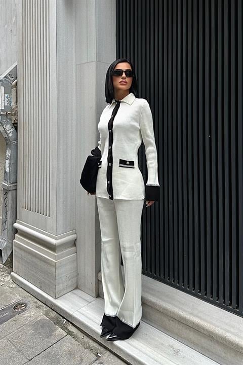 Cornelia Fitilli Biyeli Takım 9962 EKRU/SİYAH STD