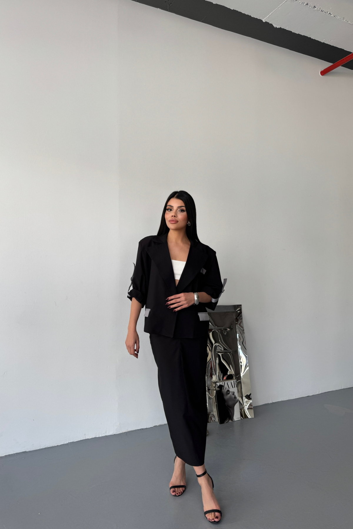 CROP CEKET - ETEK TAKIM - Siyah