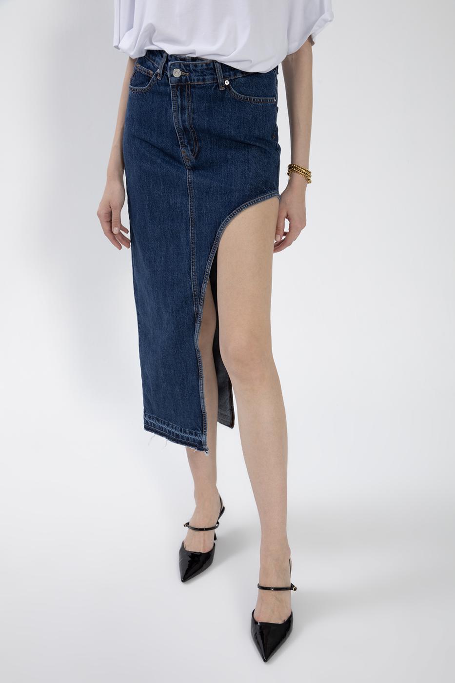 Cut Out Denim Skirt