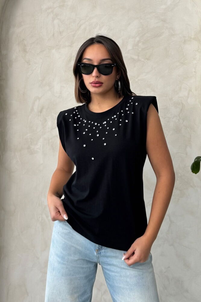 Taş Detaylı Toptan Bluz