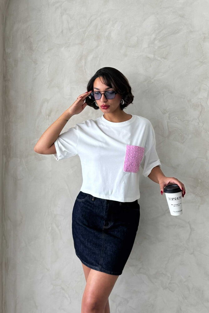 Cep Detaylı Toptan T - Shirt