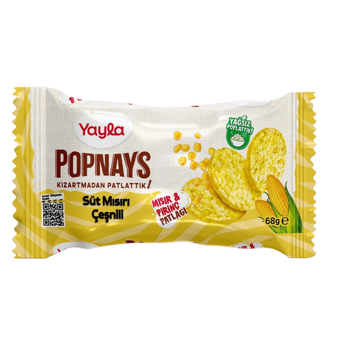 Yayla Popnays Süt Mısır Çeşnili Mısır ve Pirinç Patlağı 68 g
