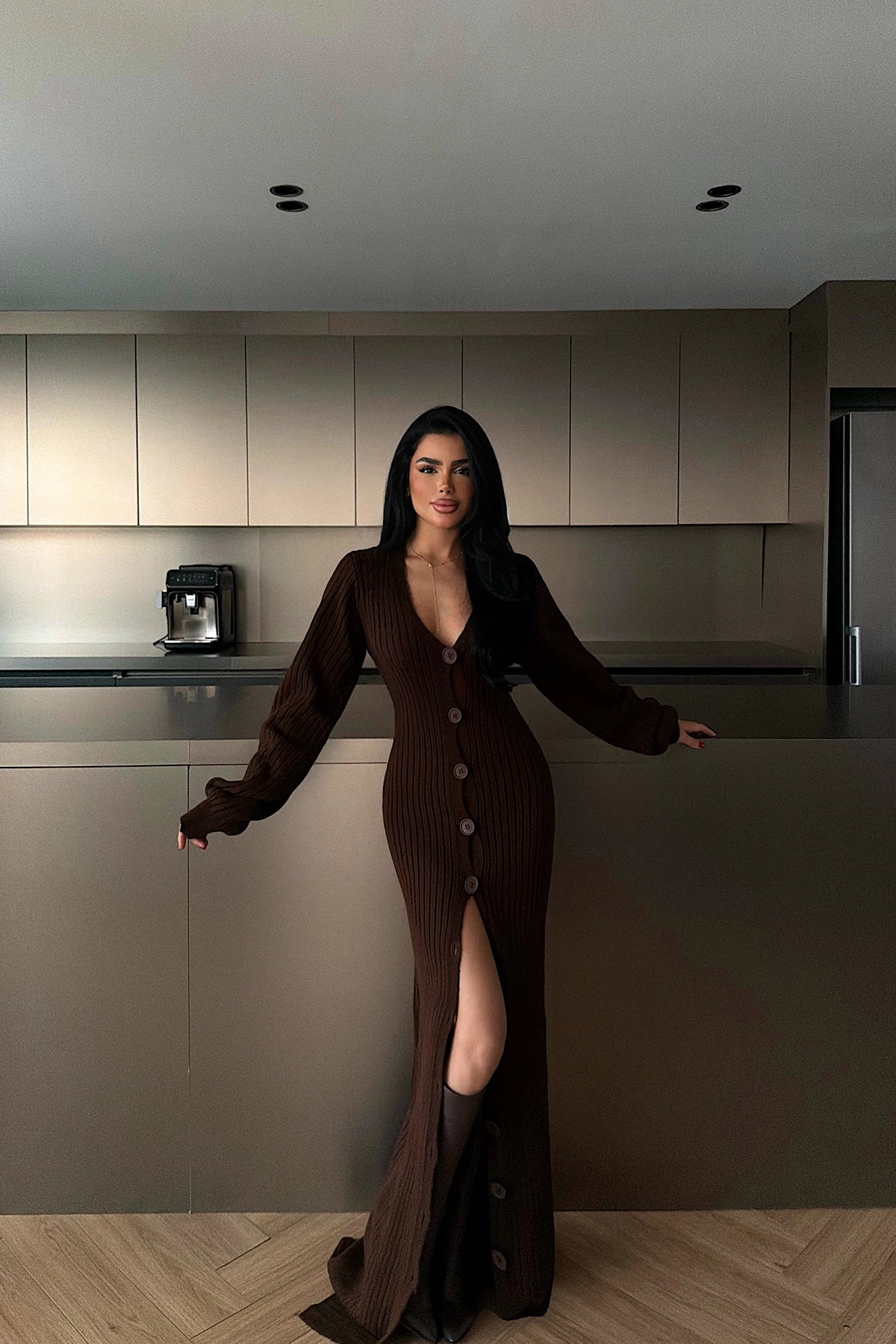 Acı Kahve Ophelie Triko Elbise XS-S