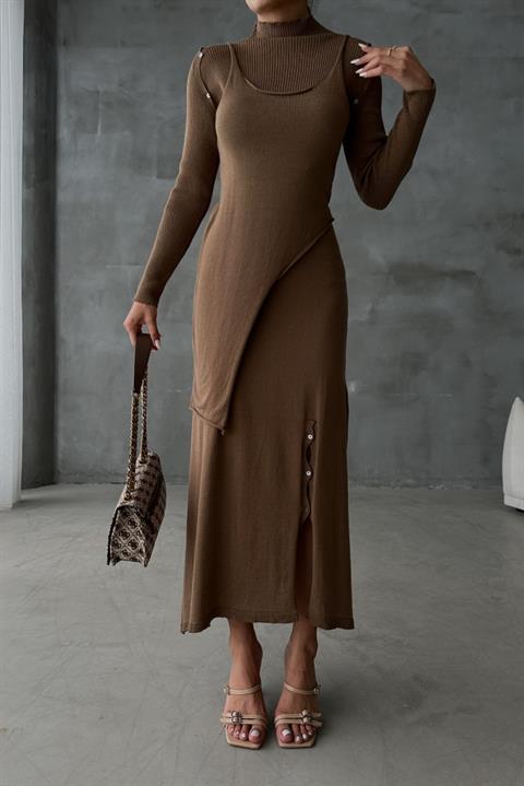 Dasha Düğme Detaylı Midi Takım  9475-23