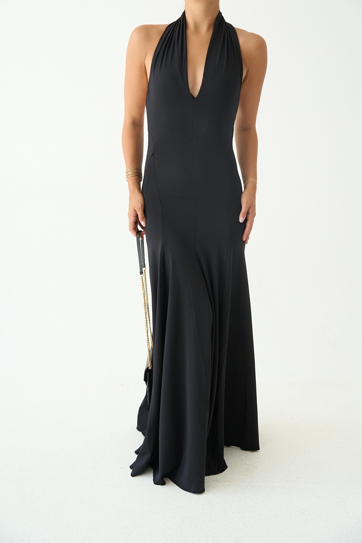 Black Low-Cut Dress