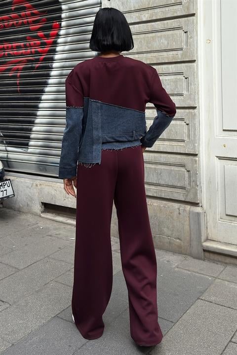 Denim Garnili Asimetrik Modal Takım 10269