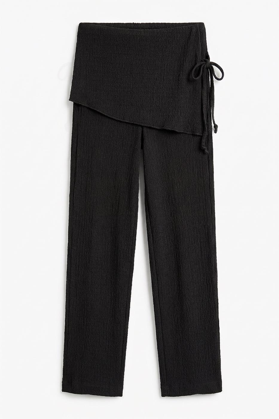 Textured Lace-Up Pareo Trousers