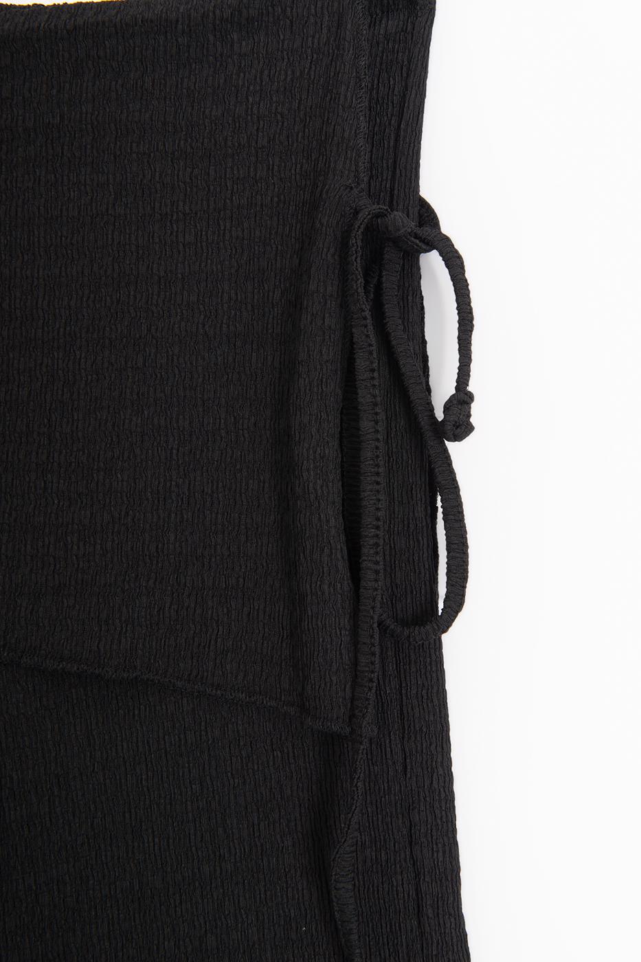 Textured Lace-Up Pareo Trousers