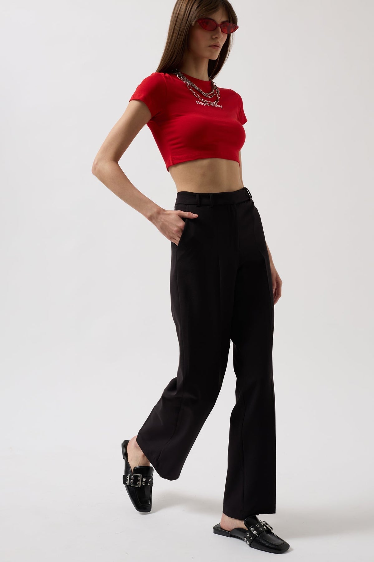 Bel Kemerli Pantolon - Siyah
