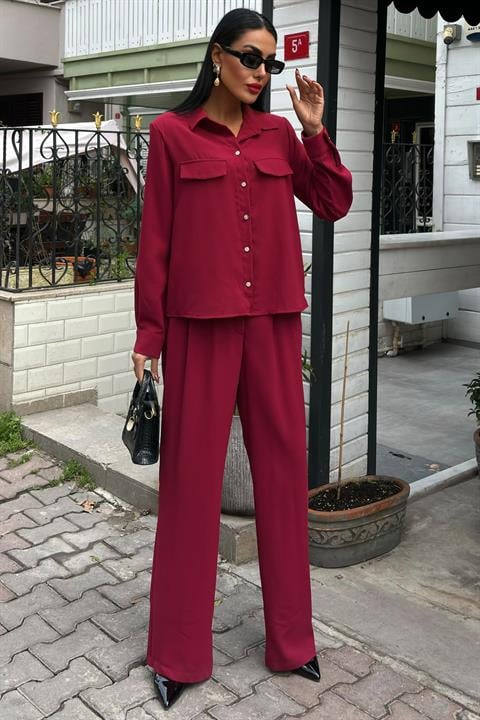 Dökümlü Klasik Takım 10060 BORDO L