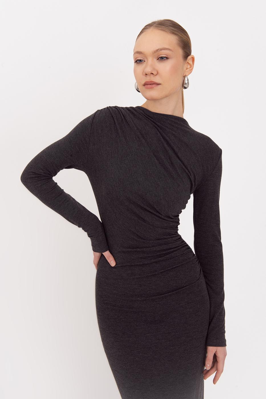 Draped Midi Dress
