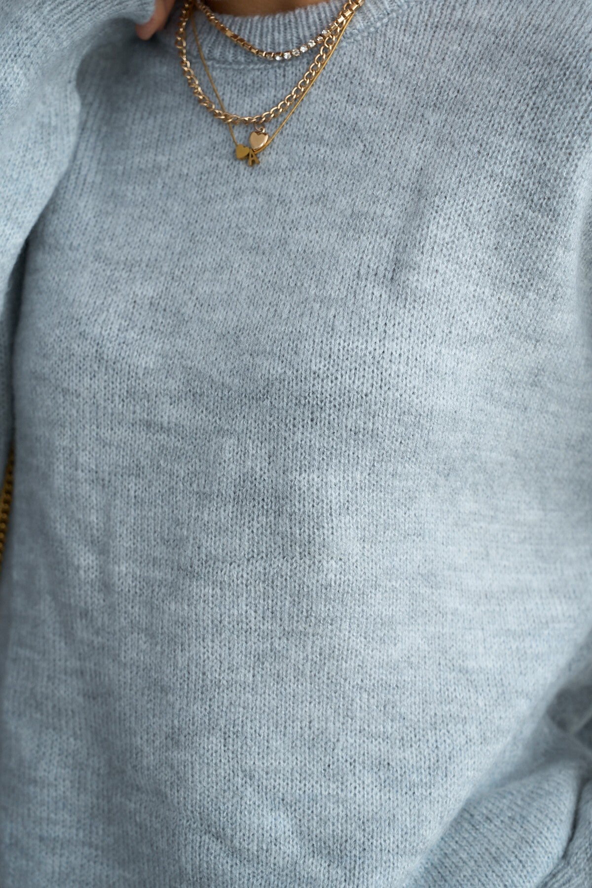 Grey Double Collar Sweater