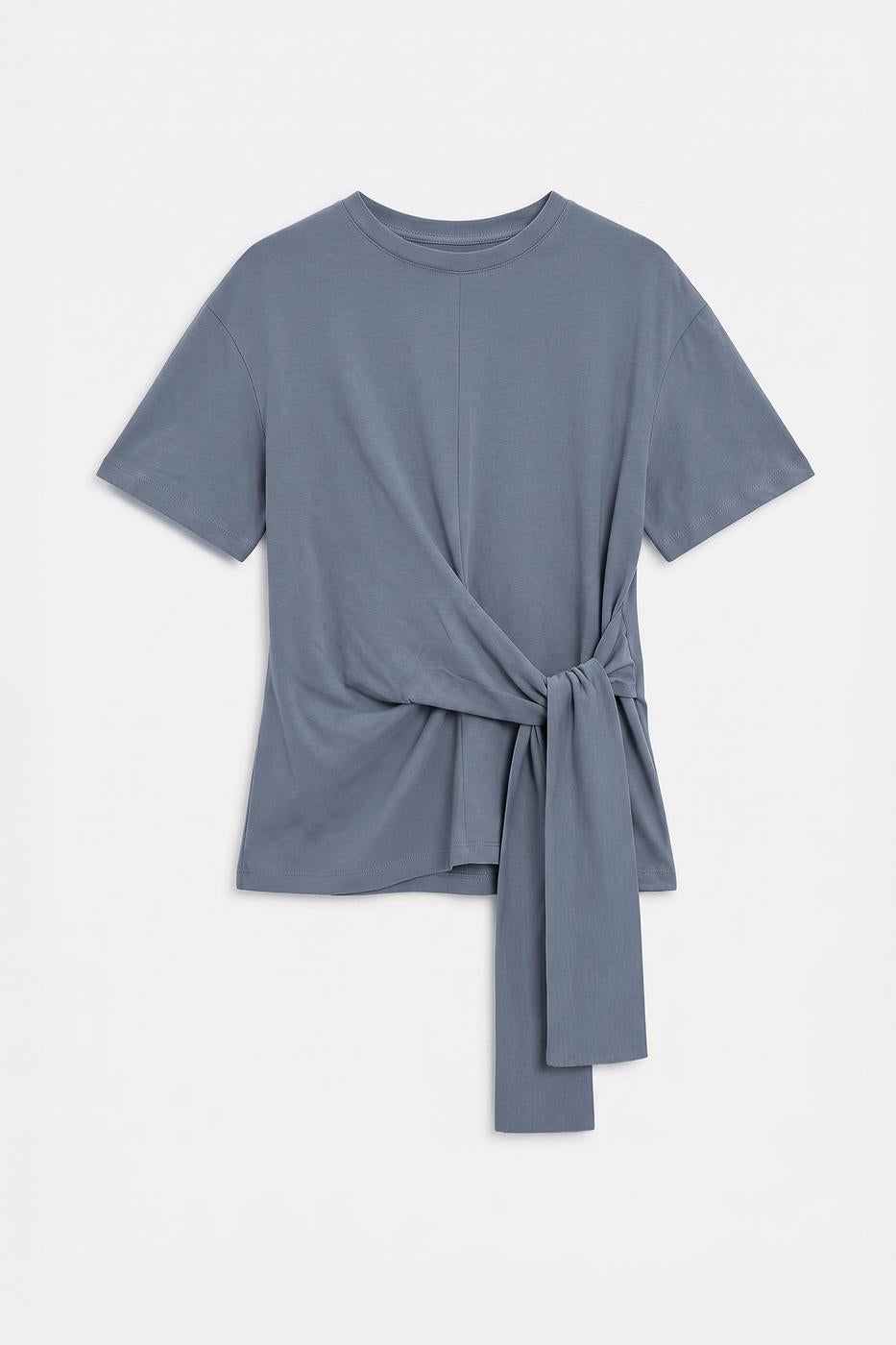 Knotted and Short Sleeve T-shirt