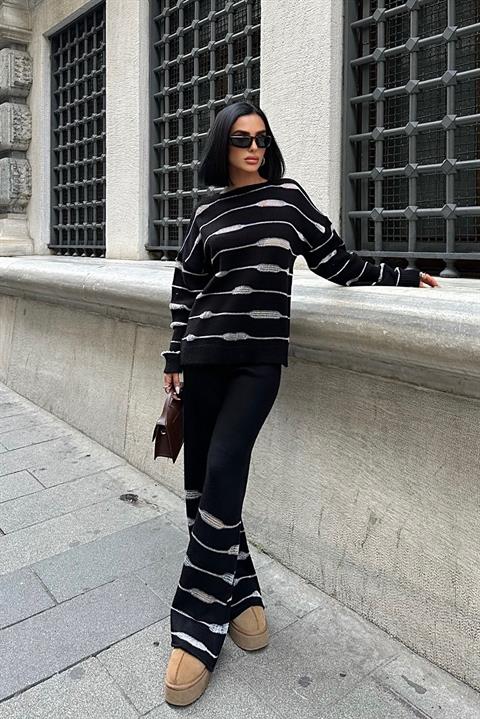 Ellery Simli Triko Takım 9970 SİYAH STD