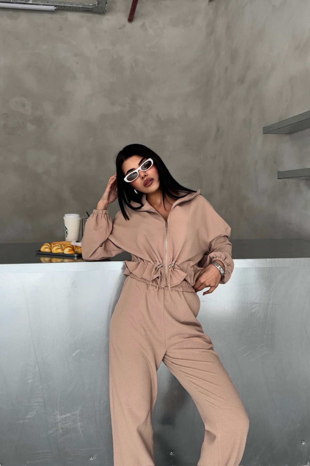 EŞOFMAN TAKIM GİFT KUMAŞ - Bej