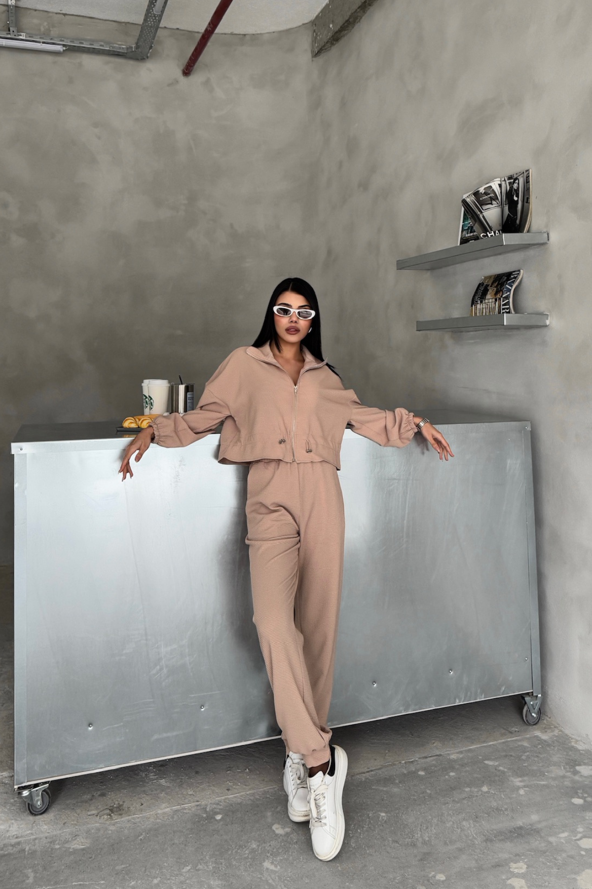 EŞOFMAN TAKIM GİFT KUMAŞ - Bej