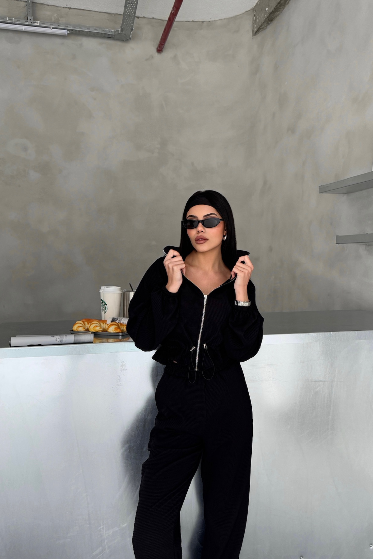 EŞOFMAN TAKIM GİFT KUMAŞ - Siyah