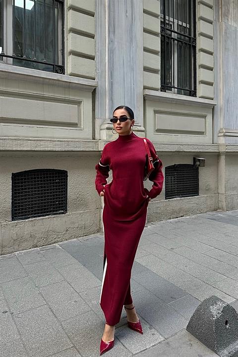 Etekli Spor Çizgili Takım 9991 BORDO STD