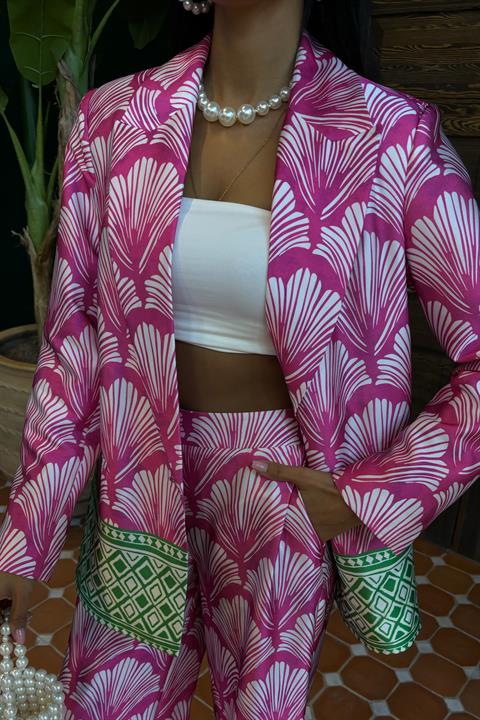 Etnik Desen Chanel Saten Takım 10028