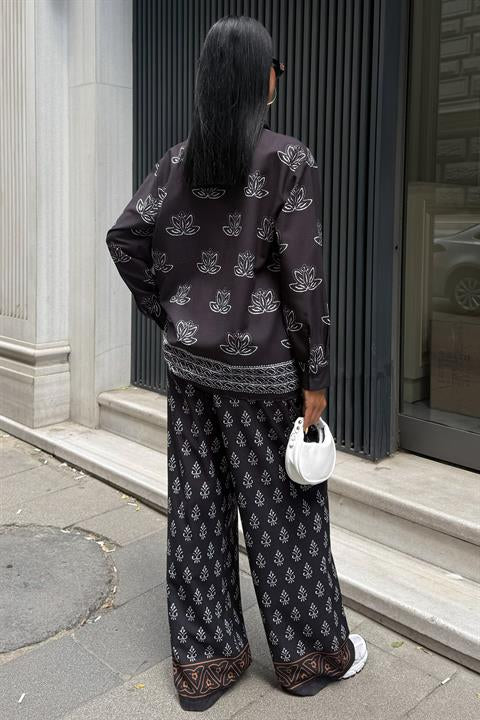 Etnik Desenli İkili Keten Takım 10120