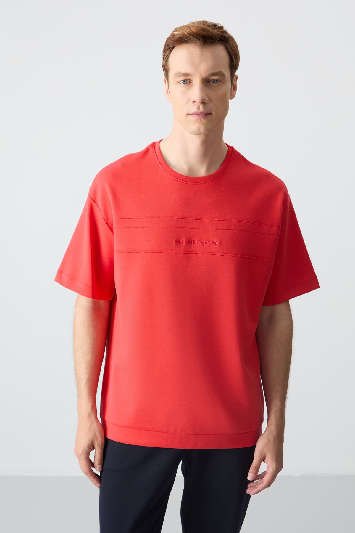 Fiesta Lacivert Pamuklu Kalın Yumuşak Dokulu Oversize Fit Basic Erkek Eşofman Takım - 85261