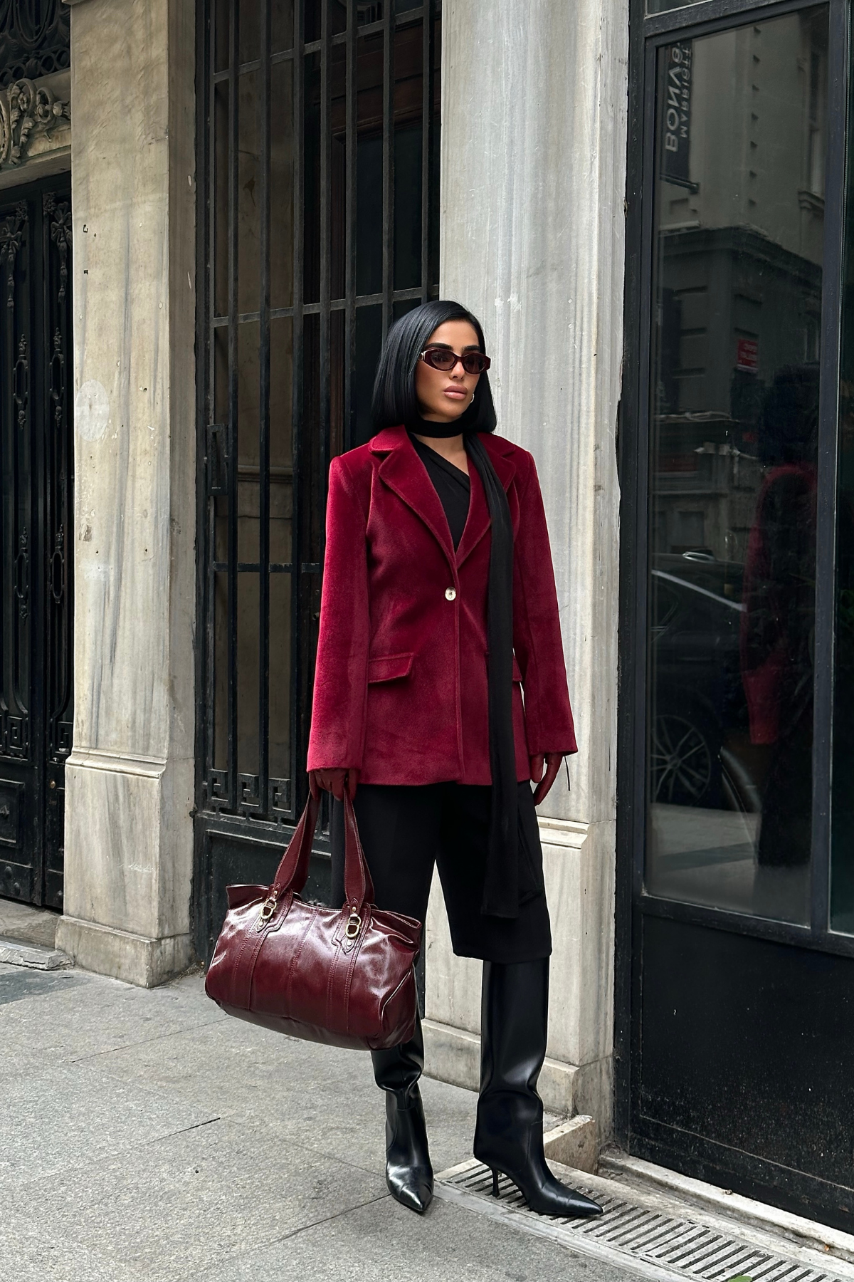 FOX KUMAŞ TEK DÜĞME BLAZER CEKET - Bordo