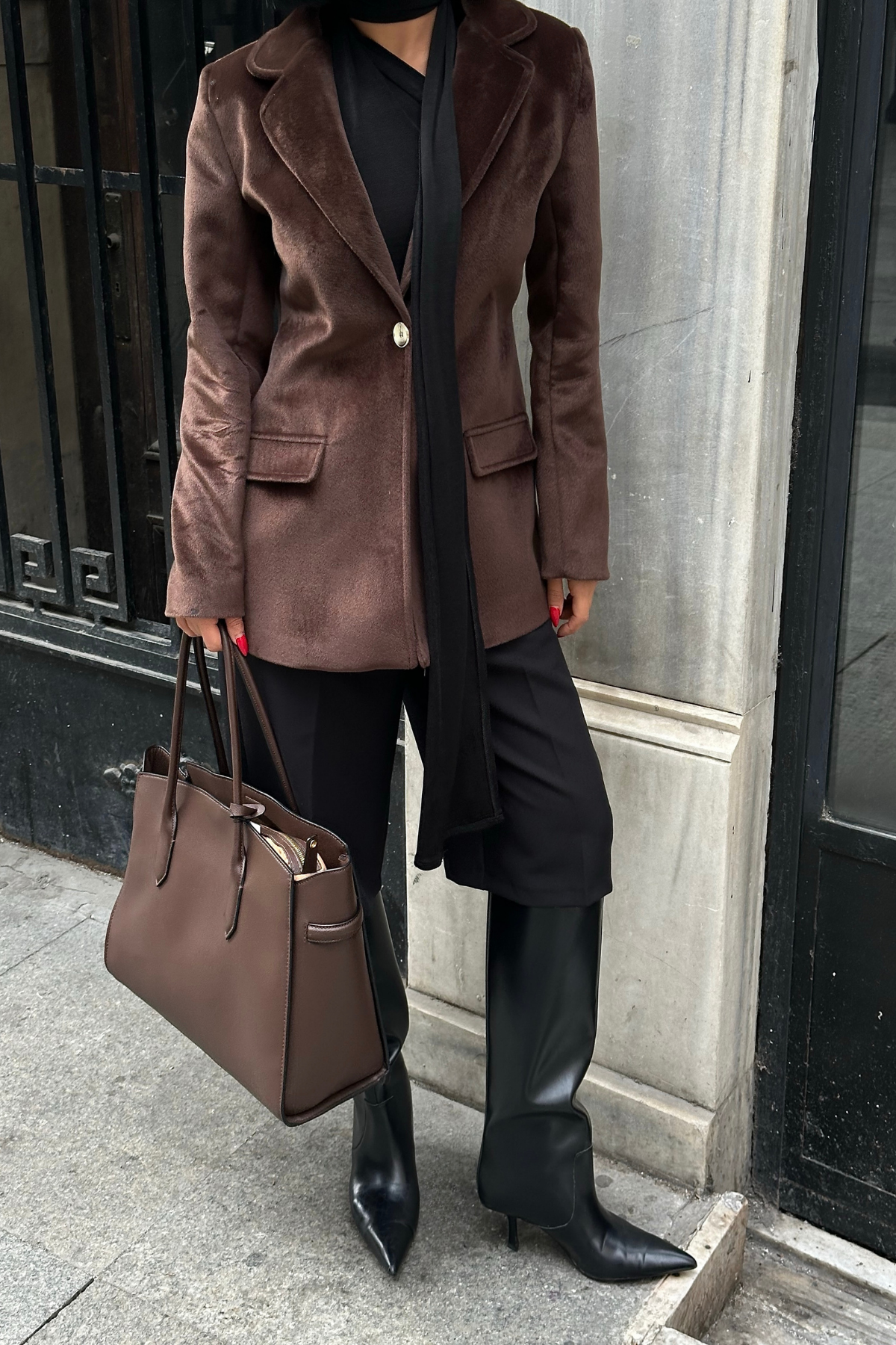 FOX KUMAŞ TEK DÜĞME BLAZER CEKET - Kahverengi