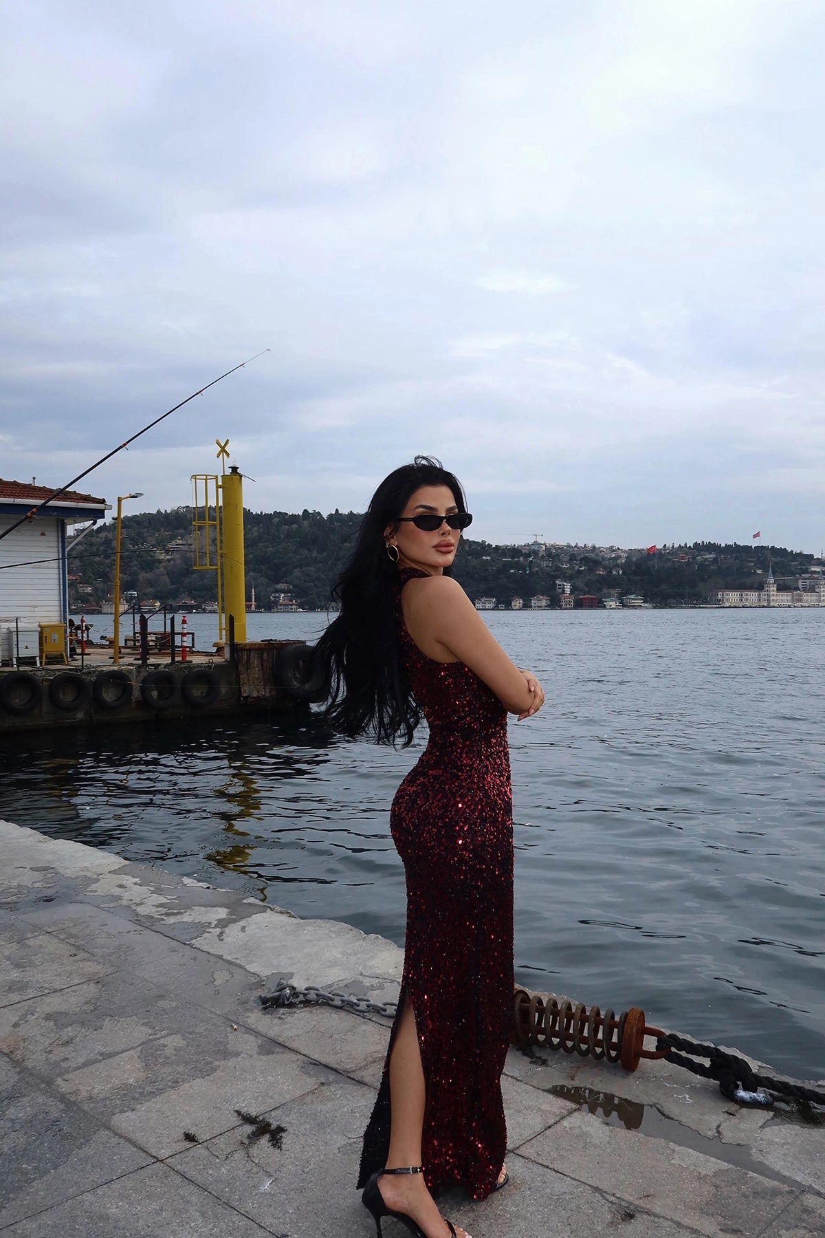 Fuşya Shion Payetli Elbise