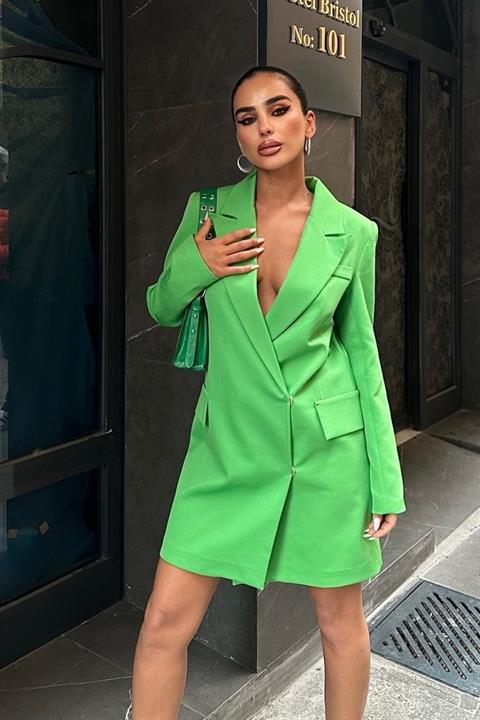 Georgina Blazer Elbise 2200-06 YEŞİL L