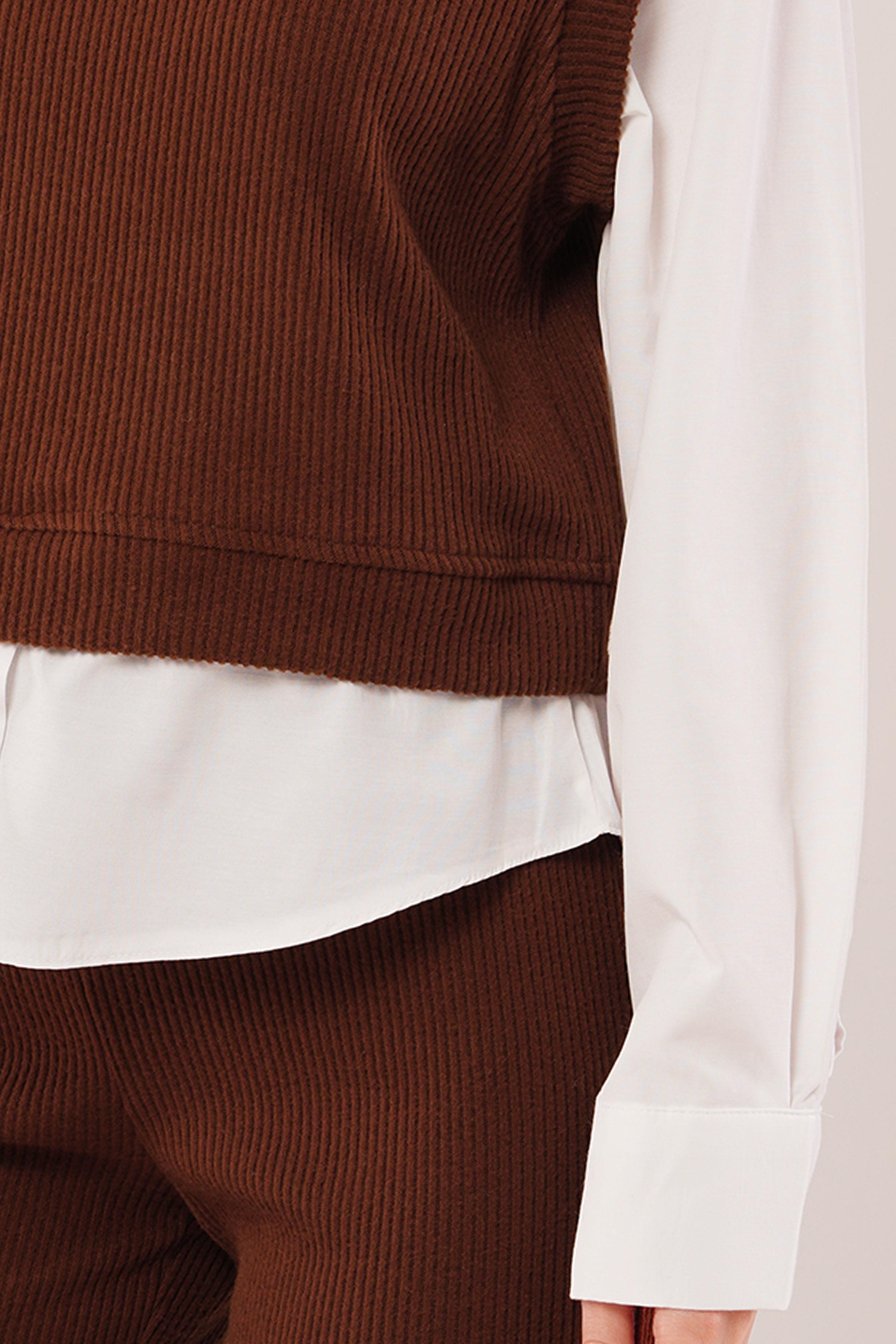 Gömlek Kol Flex Kahverengi Toptan İkili Takım