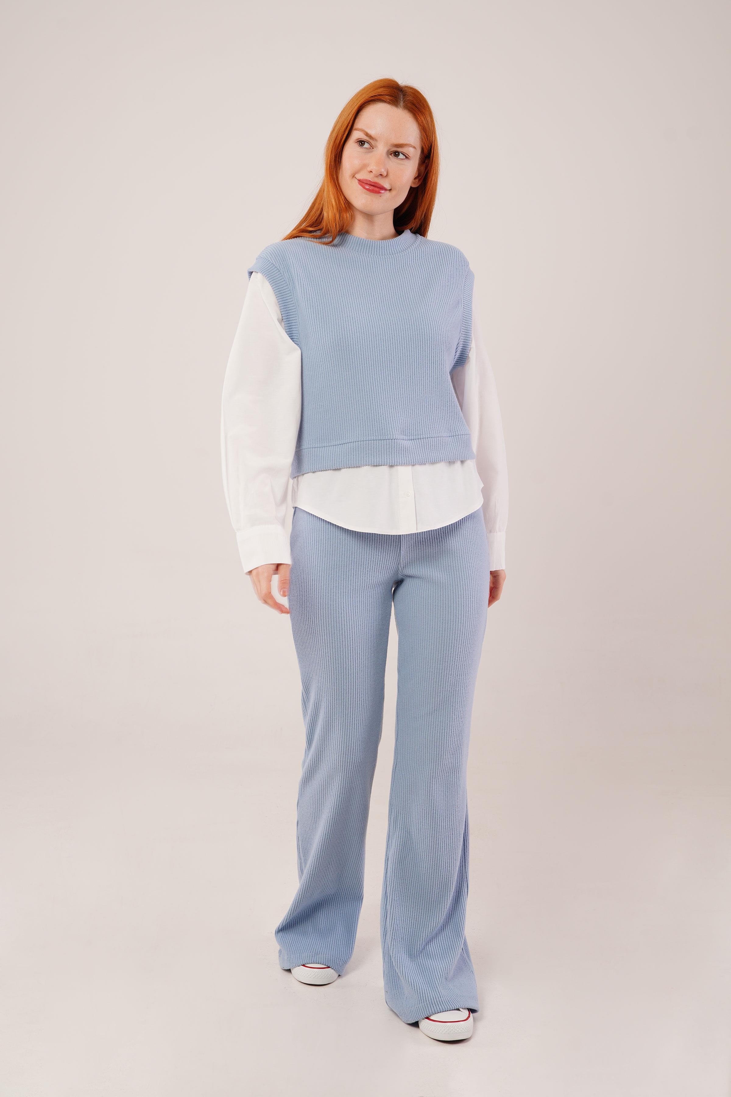 Gömlek Kol Flex Mavi Toptan İkili Takım