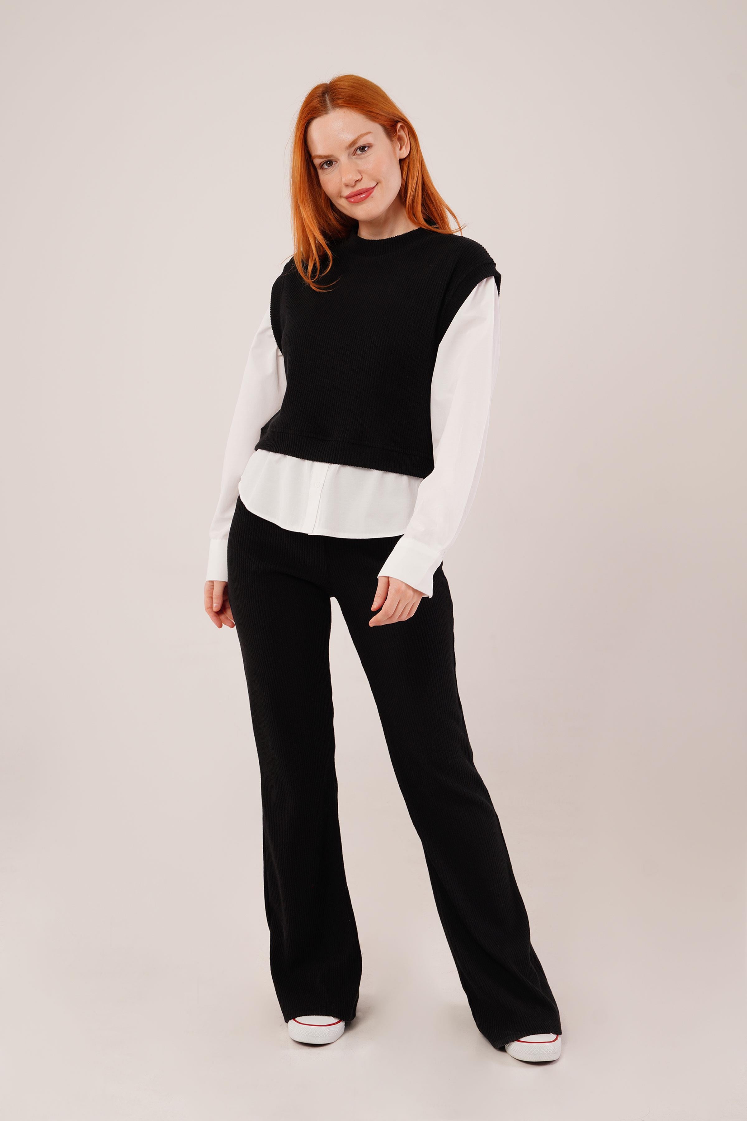 Gömlek Kol Flex Siyah Toptan İkili Takım Siyah S