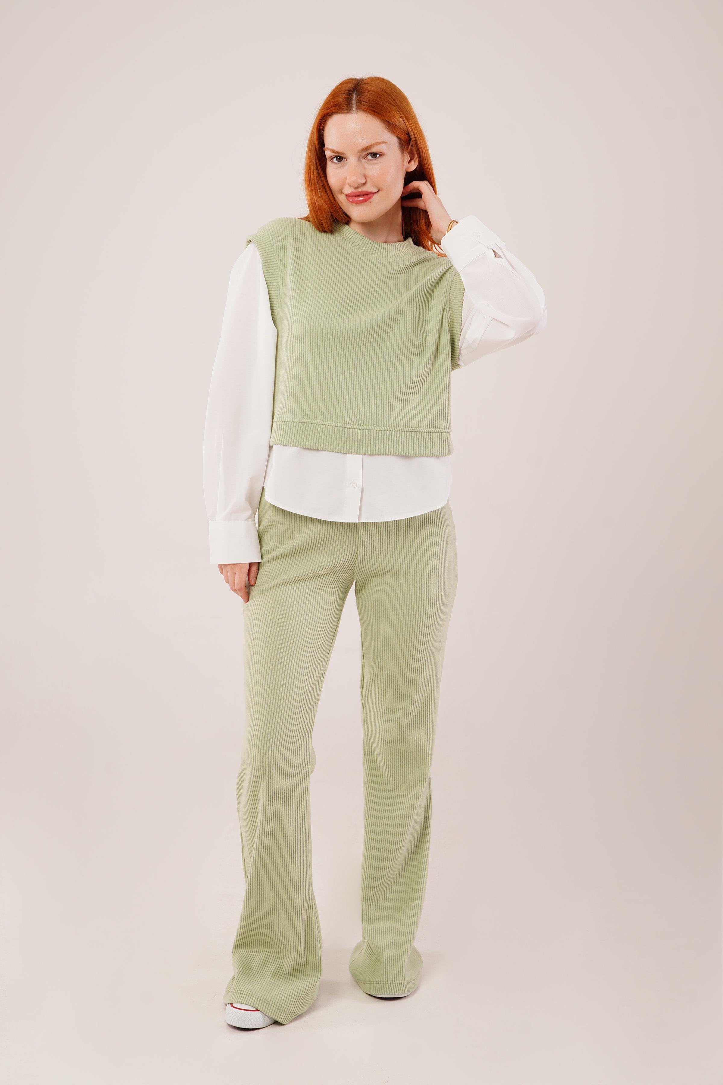 Gömlek Kol Flex Mint Toptan İkili Takım Mint Yeşili S