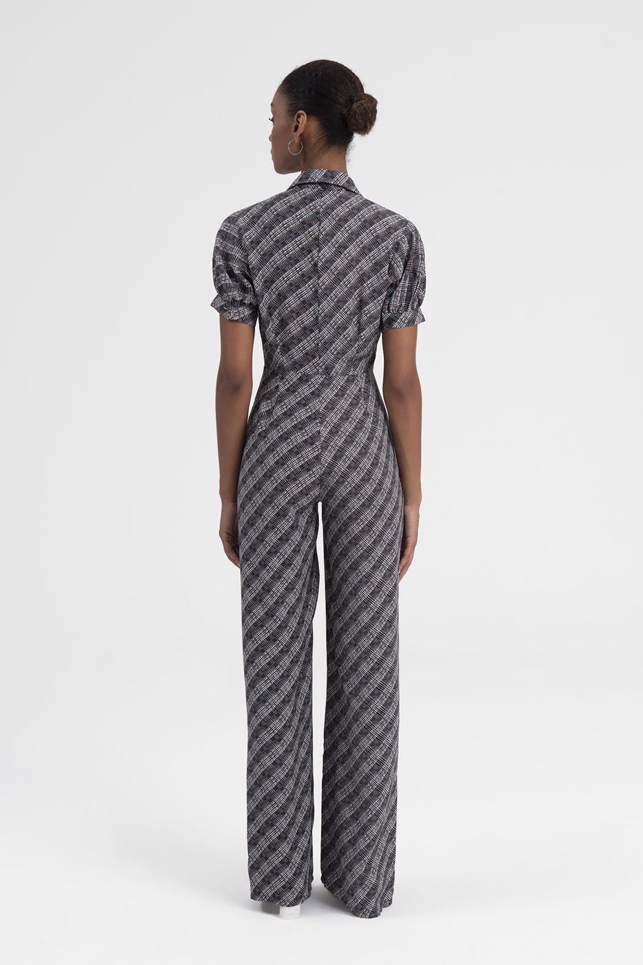 Shirt Collar Short Sleeve Jumpsuit