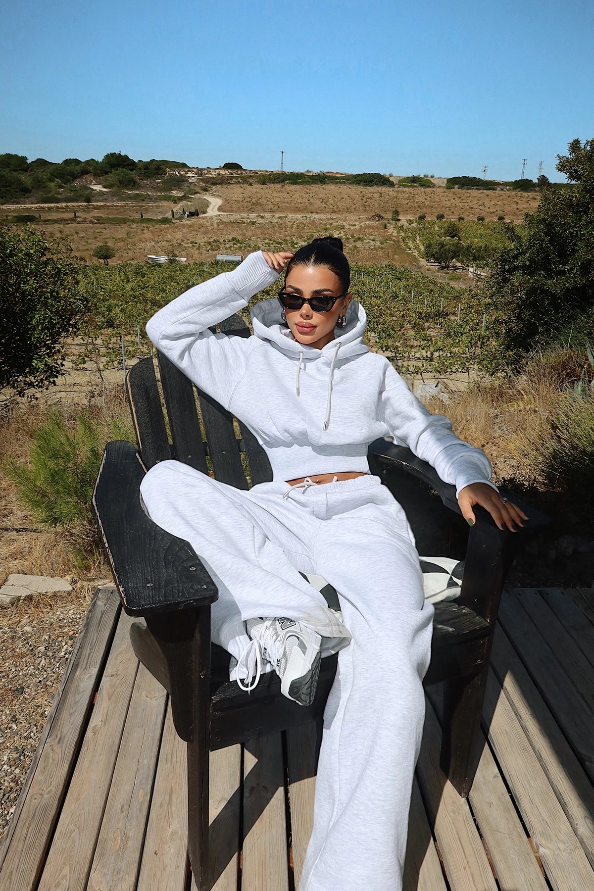 Grey Scarf Hooded Tracksuit