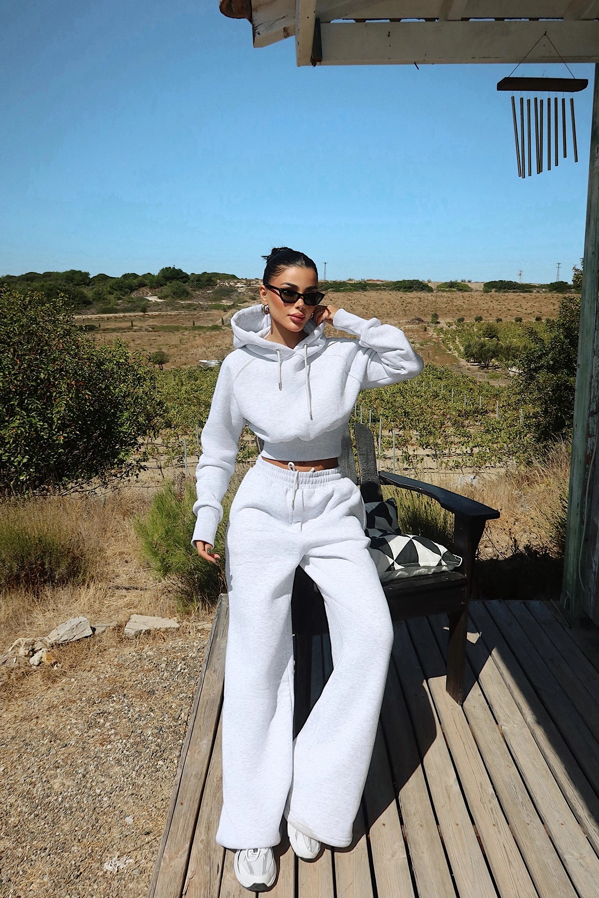 Grey Scarf Hooded Tracksuit