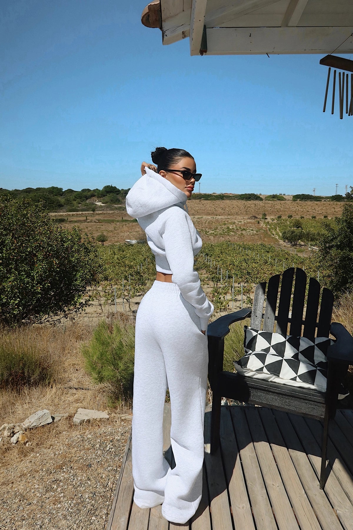 Grey Scarf Hooded Tracksuit