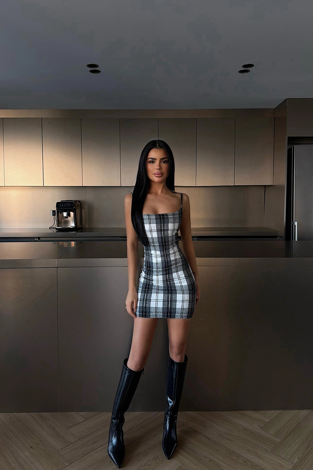 Grey Strappy Mini Dress