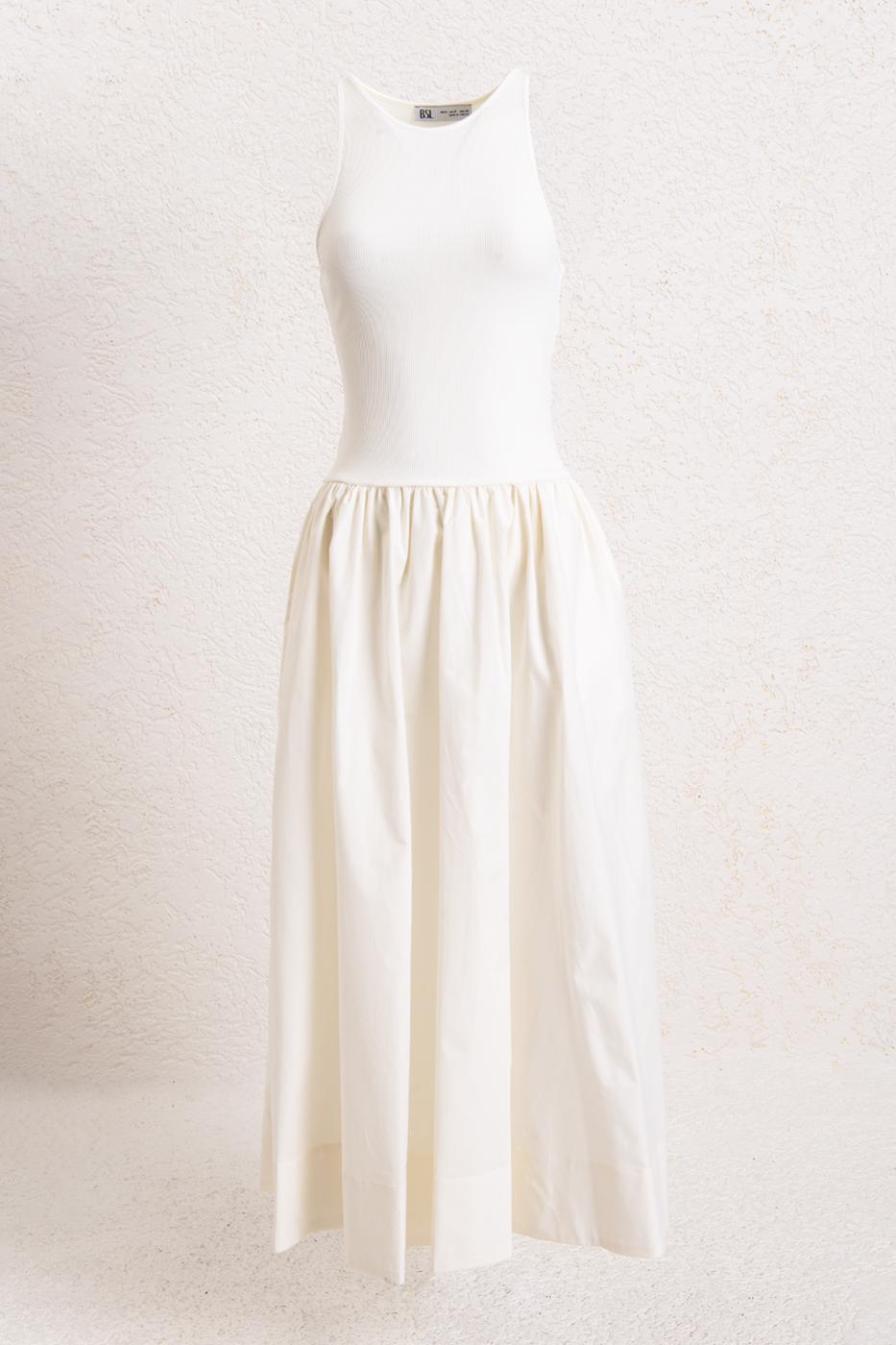 Halter Neck Gathered Midi Dress
