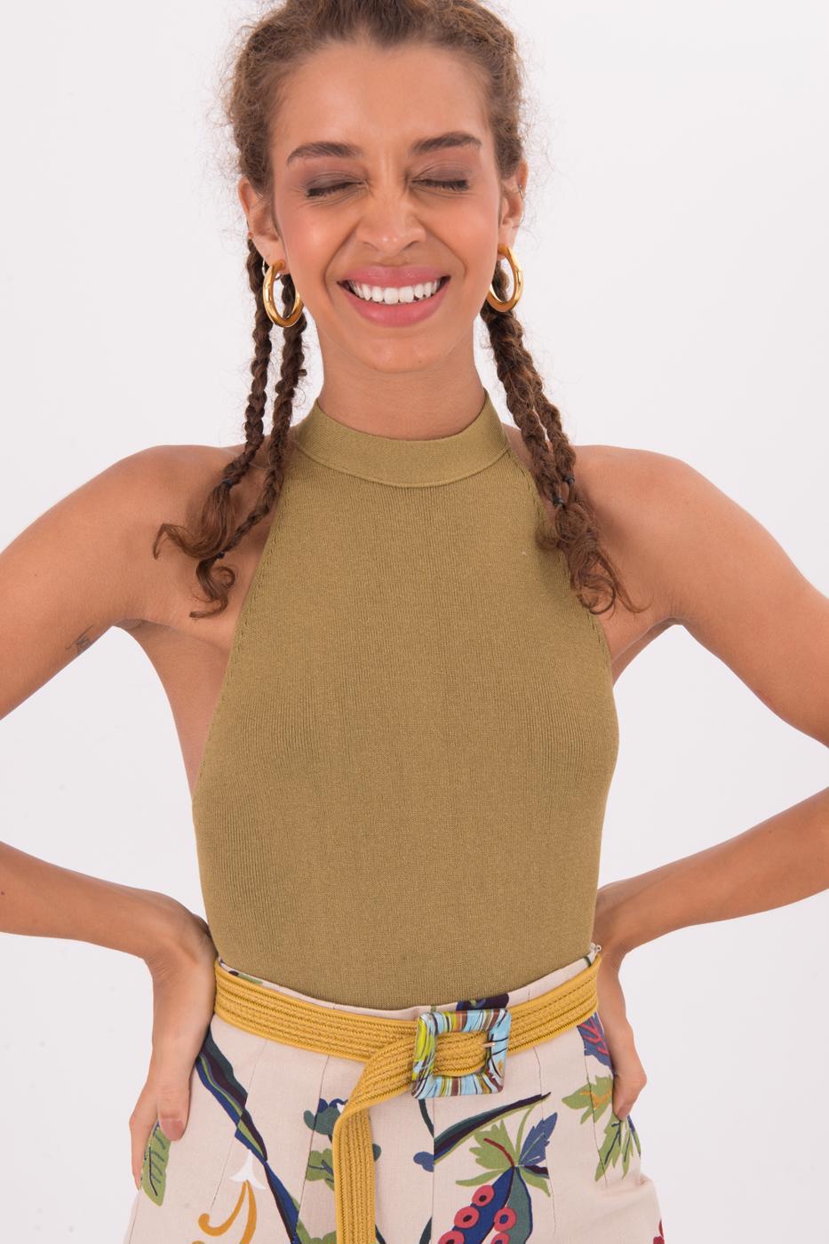 Halter Neck Knit Top
