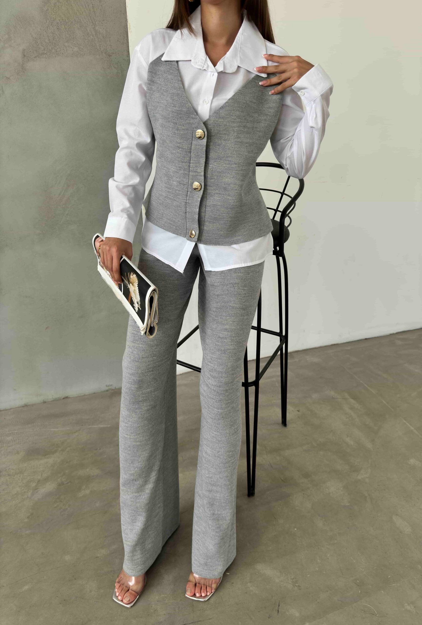 Süveter Detay Triko Takım 1514