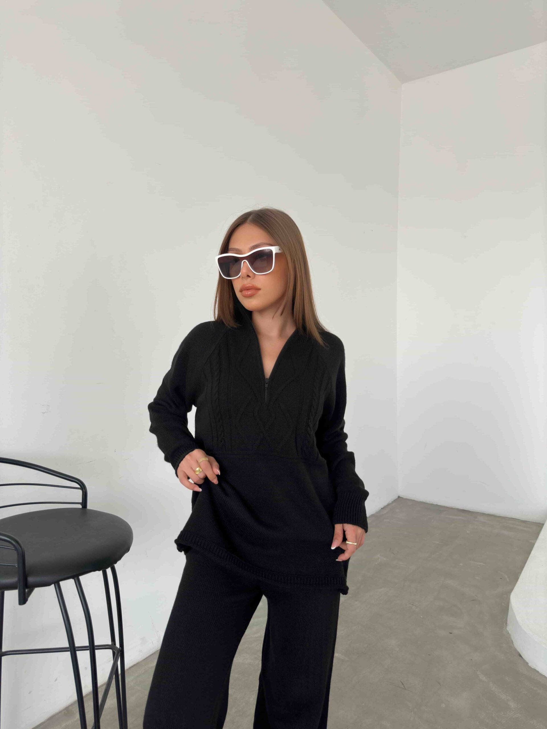 Polo Yaka Fermuarlı Triko Takım 1511