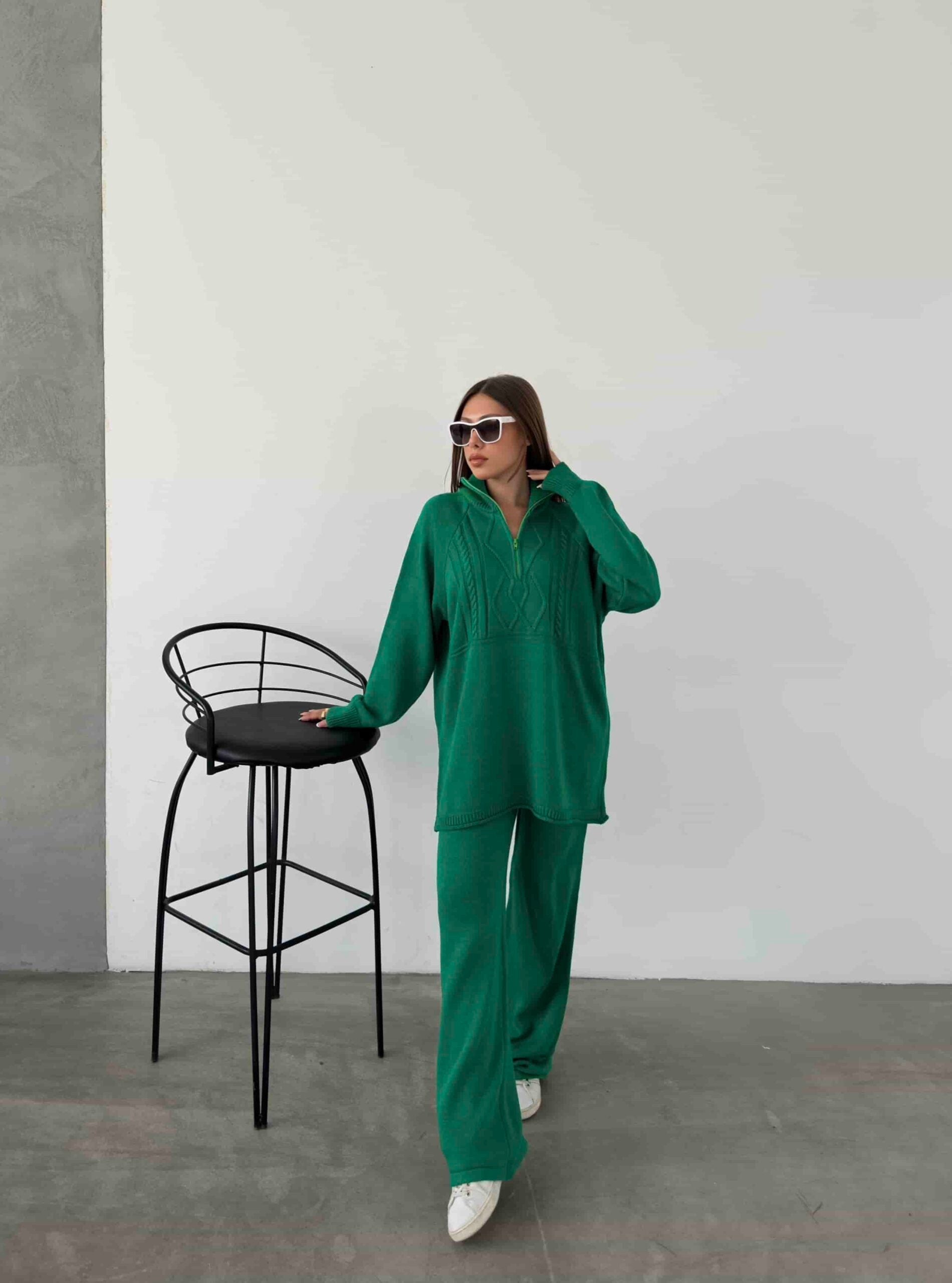 Polo Yaka Fermuarlı Triko Takım 1511