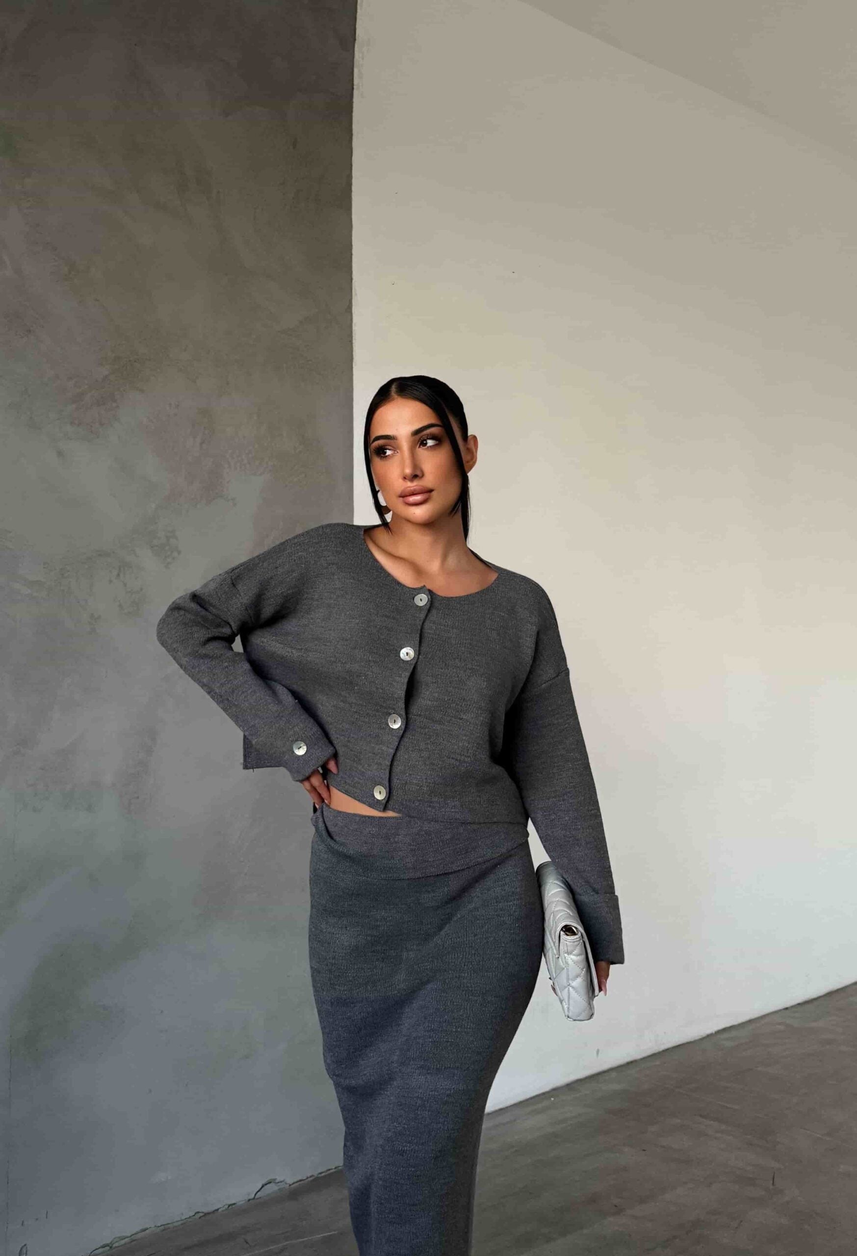 Etek Ceket Triko Takım 1516