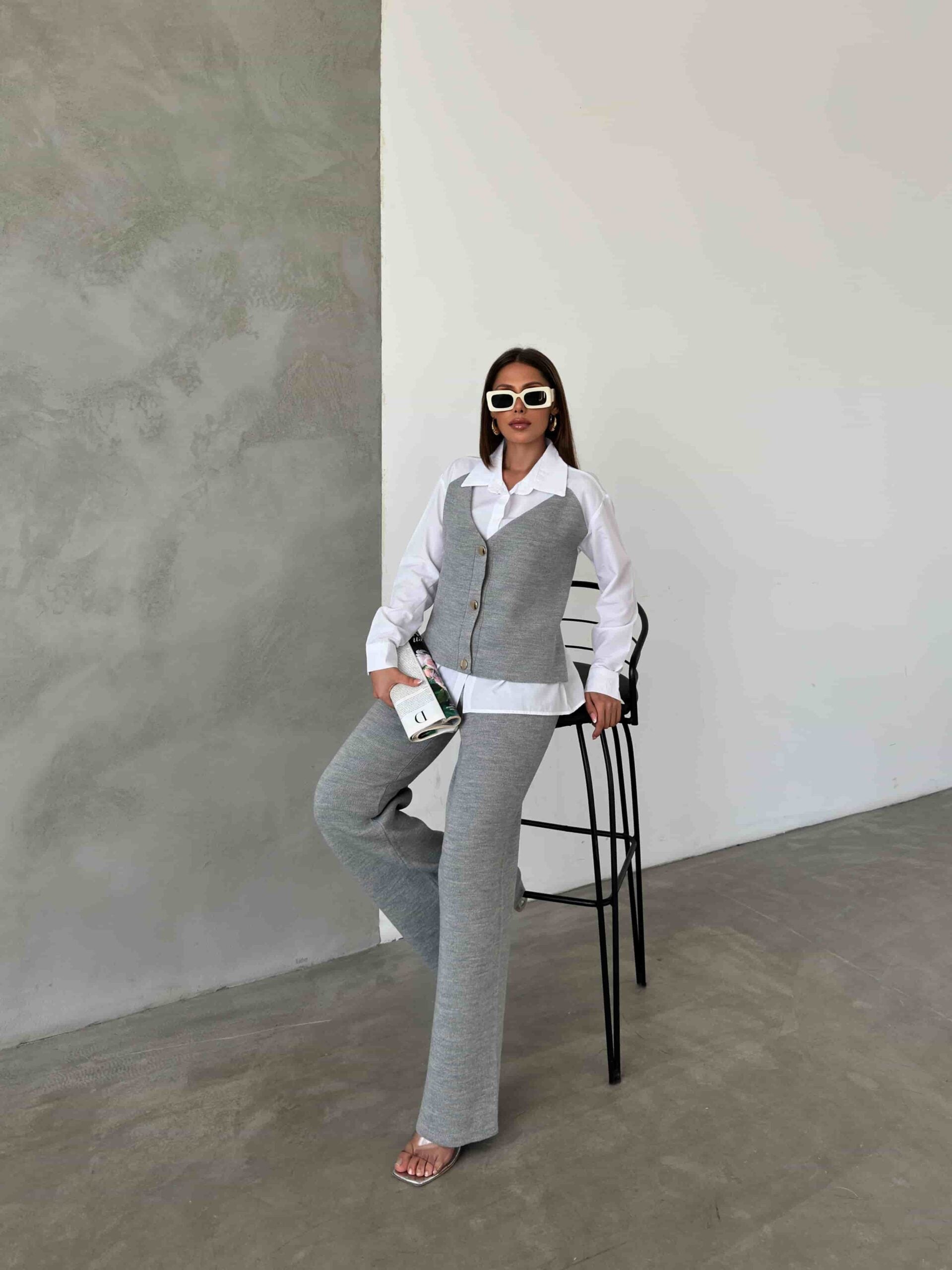 Süveter Detay Triko Takım 1514