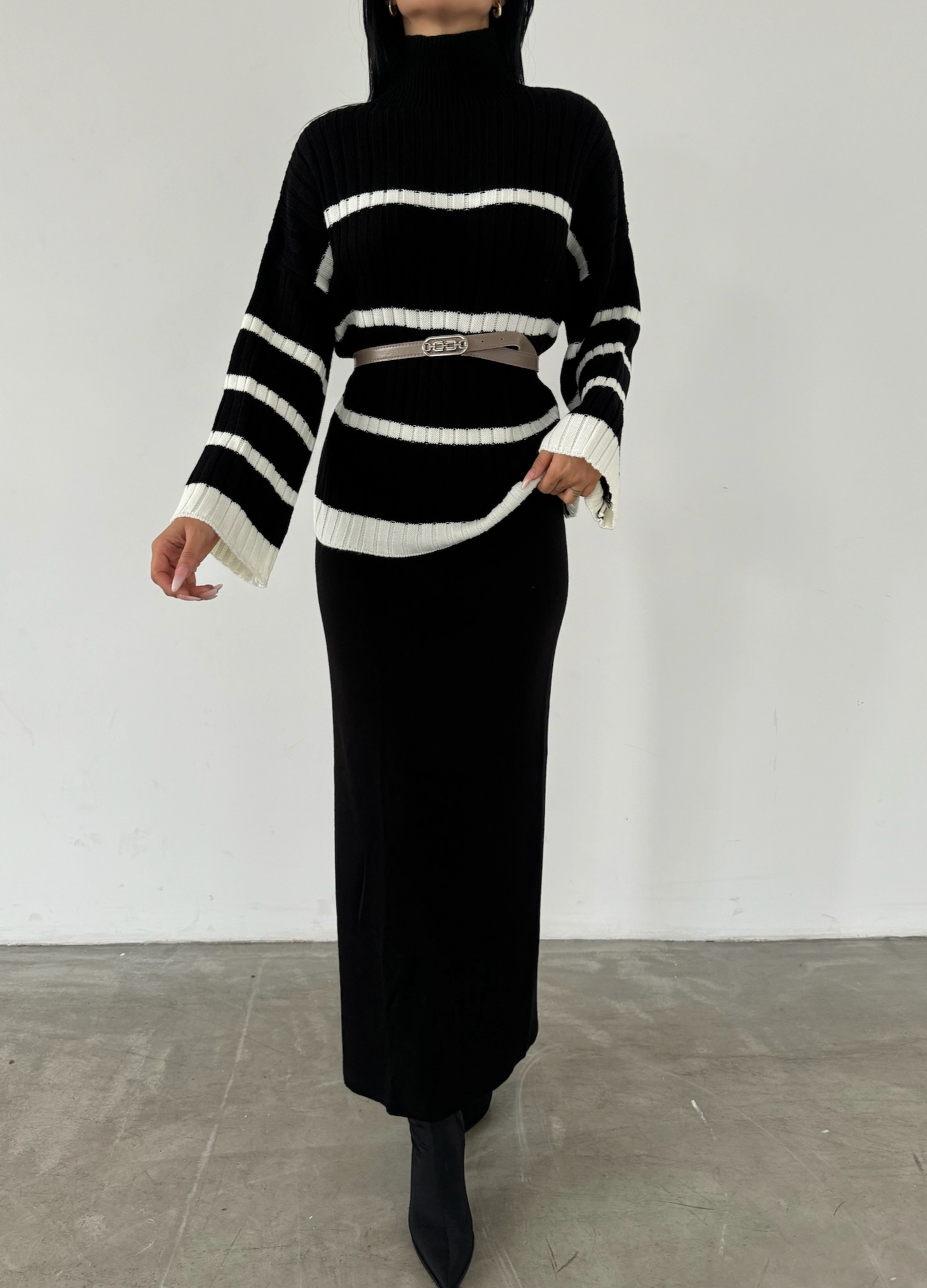 Balıkçı Yaka Etekli Triko Takım 1500