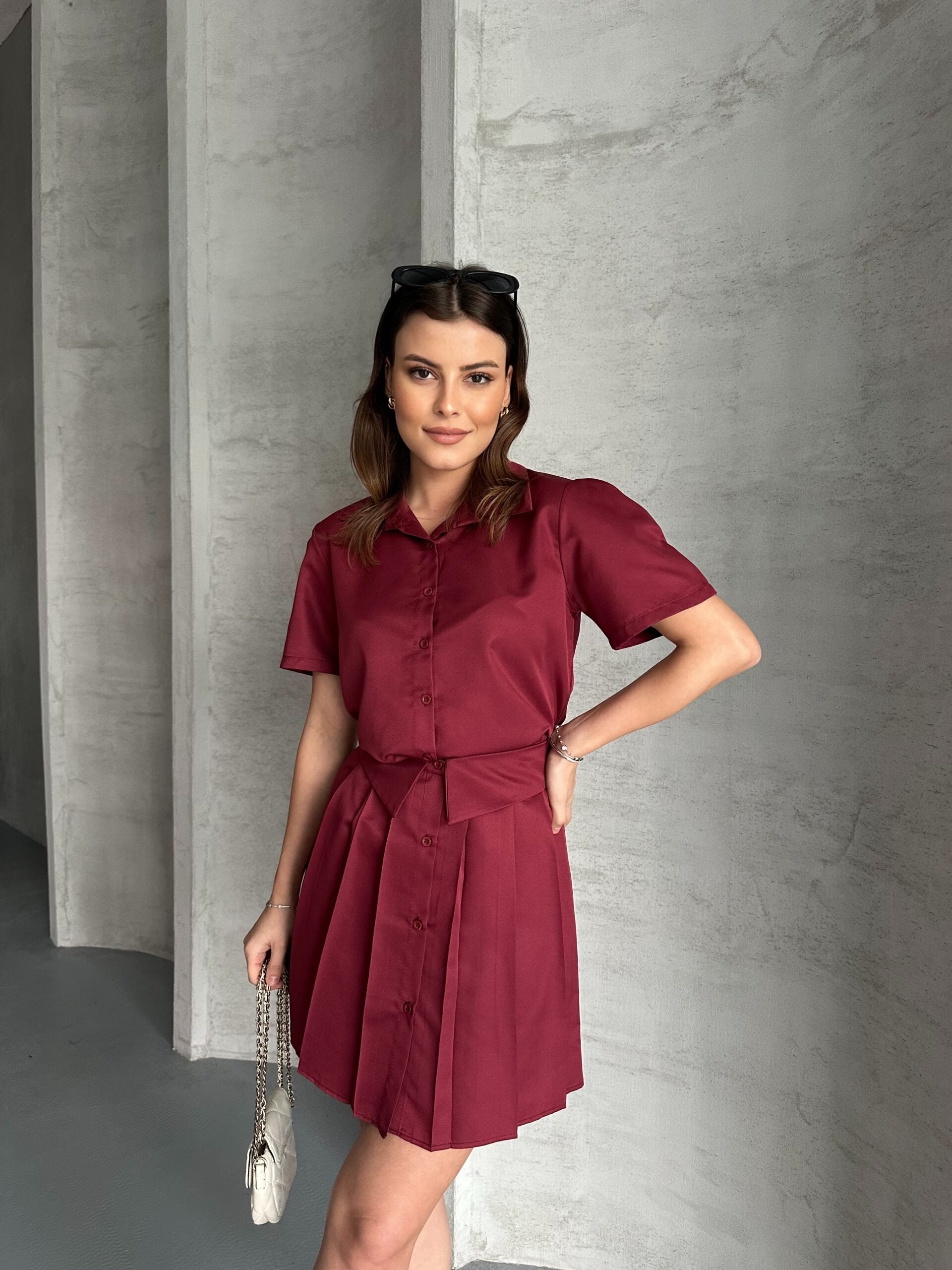 Astarlı Etek Gömlek Takım