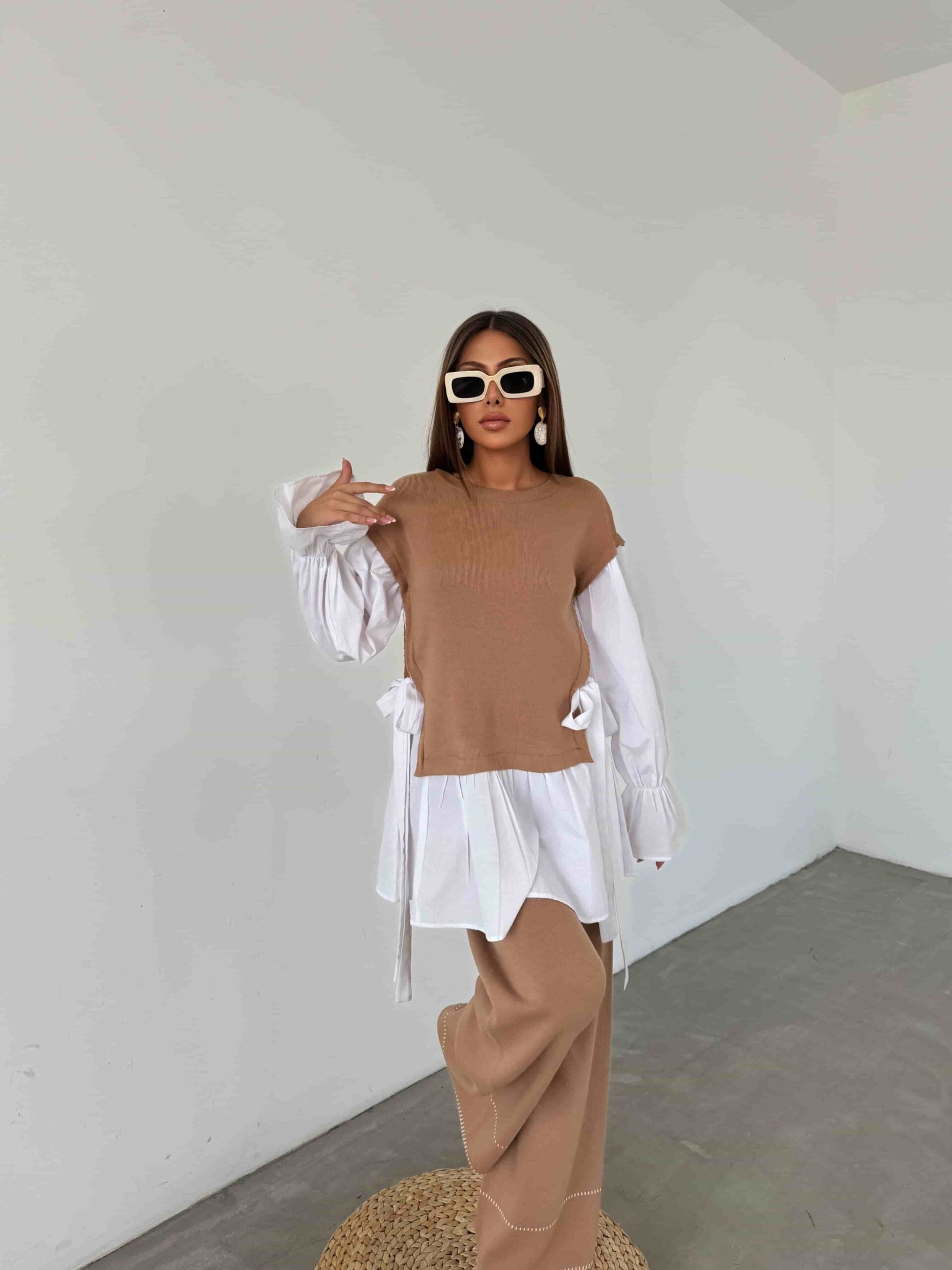 Gömlek Detay Triko Takım 1503