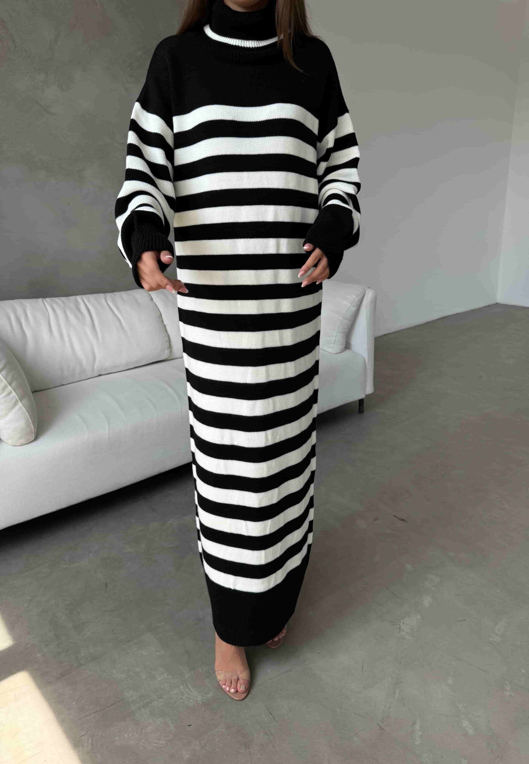 Kemerli Triko Elbise 1017